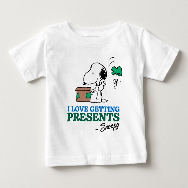 Camiseta Amendoins | Snoopy I Love Getting Present (Frente)