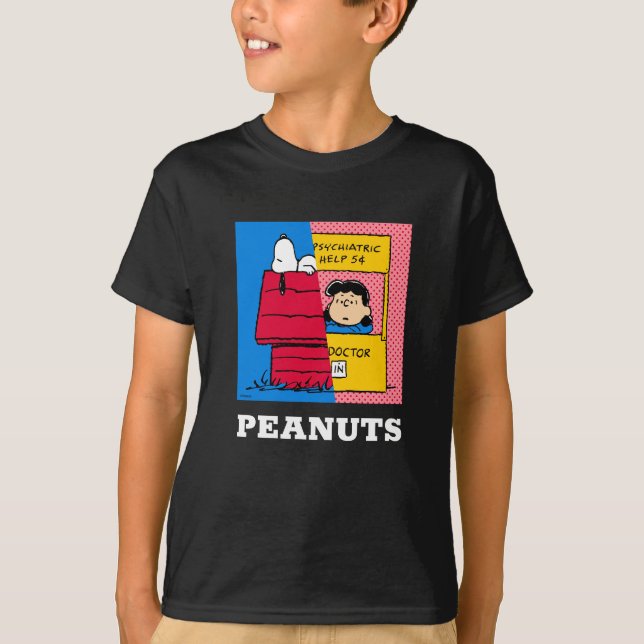 Camiseta Amendoins | Snoopy & Lucy Half & Half (Frente)