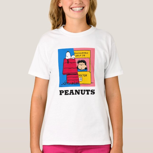 Camiseta Amendoins | Snoopy & Lucy Half & Half (Frente)