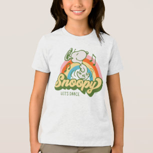 Camiseta Amendoins Snoopy Music Rainbow