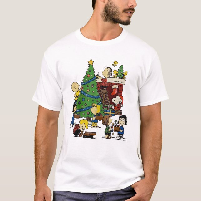 Camiseta amendoins snoopy natal (Frente)