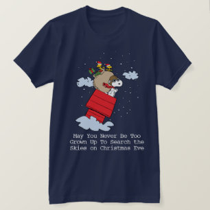 Camiseta Amendoins   Snoopy, o Ace Voador no Natal