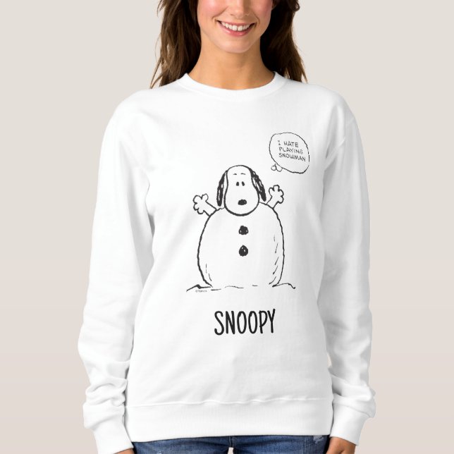Camiseta Amendoins | Snoopy Playing Snowman (Frente)