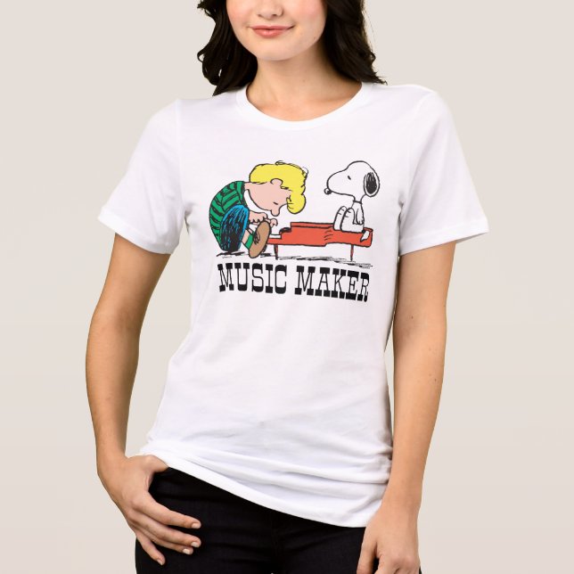 Camiseta Amendoins | Snoopy & Schroeder no Piano (Frente)