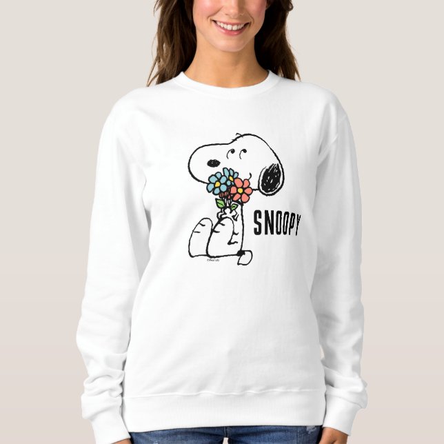 Camiseta Amendoins | Snoopy Stop & Smell the Flowers (Frente)