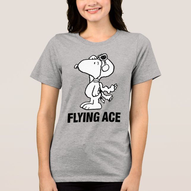 Camiseta Amendoins | Snoopy the Flying Ace BW (Frente)
