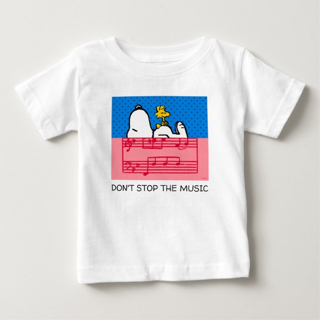 Camiseta Amendoins | Snoopy & Woodstock de Música e Bolinha (Frente)