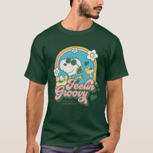 Camiseta Amendoins   Snoopy & Woodstock Feelin' Groovy