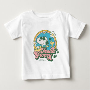 Camiseta Amendoins   Snoopy & Woodstock Feelin' Groovy