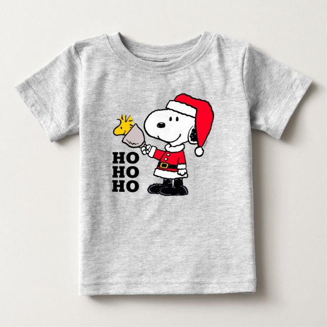 Camiseta Amendoins | Snoopy & Woodstock Ho Ho Ho (Frente)