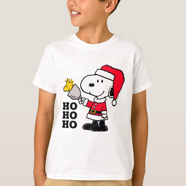 Camiseta Amendoins | Snoopy & Woodstock Ho Ho Ho (Frente)