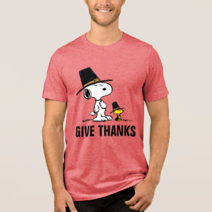 Camiseta Amendoins Snoopy & Woodstock Pilgrim