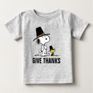 Camiseta Amendoins   Snoopy & Woodstock Pilgrim