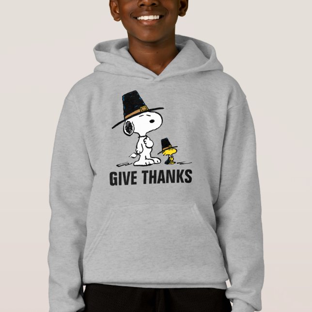 Camiseta Amendoins | Snoopy & Woodstock Pilgrim (Frente)