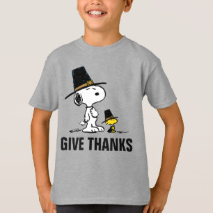 Camiseta Amendoins Snoopy & Woodstock Pilgrim