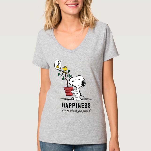 Camiseta Amendoins | Snoopy & Woodstock Plant A Tree (Frente)