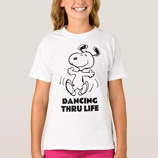 Camiseta Amendoins | Uma dança feliz snoopy (Frente)