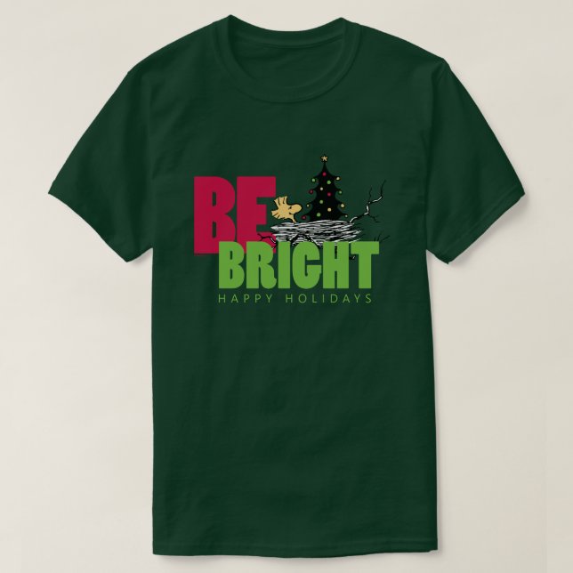 Camiseta Amendoins | Woodstock Christmas Be Bright (Frente do Design)