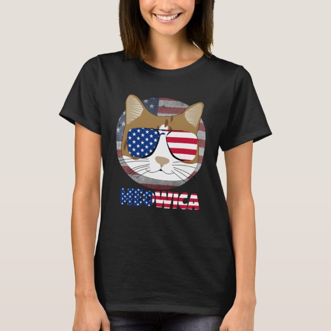 Camiseta Ameowica  Cat American Meow Kitty Cute Kitten (Frente)