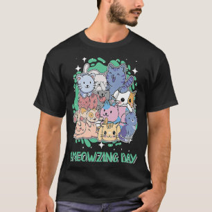 Camiseta Ameowting Day Cat Positions Kitten Positivi