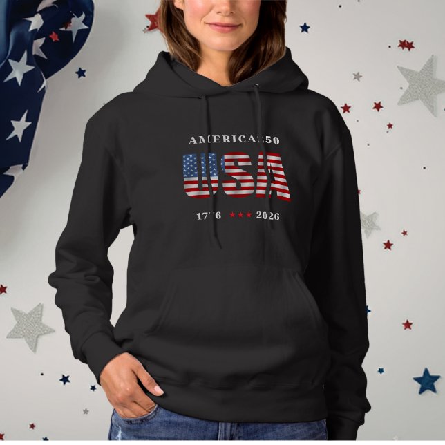 Camiseta AMÉRICA250 1776-2026 Celebração (AMERICA250 1776-2026 Celebration Hoodie - Ladies)