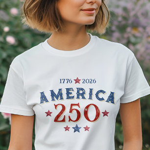 Camiseta América 1776 - 2026 250 Anos de Independência