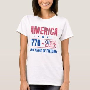 Camiseta AMÉRICA 1776 2026 250 anos liberdade 
