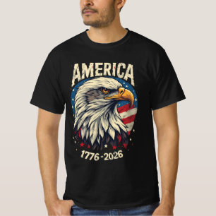 Camiseta América 1776 2026 Águia Careca Bandeira Patriótica