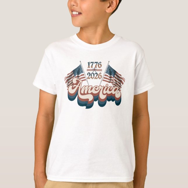 Camiseta America 1776–2026, Patriotic, USA 250 Years (Frente)