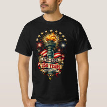 Camiseta America 250 Anos 1776–2026 Tocha da Liber