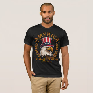 Camiseta América 250 Anos de Liberdade 1776-2026 Patriótico