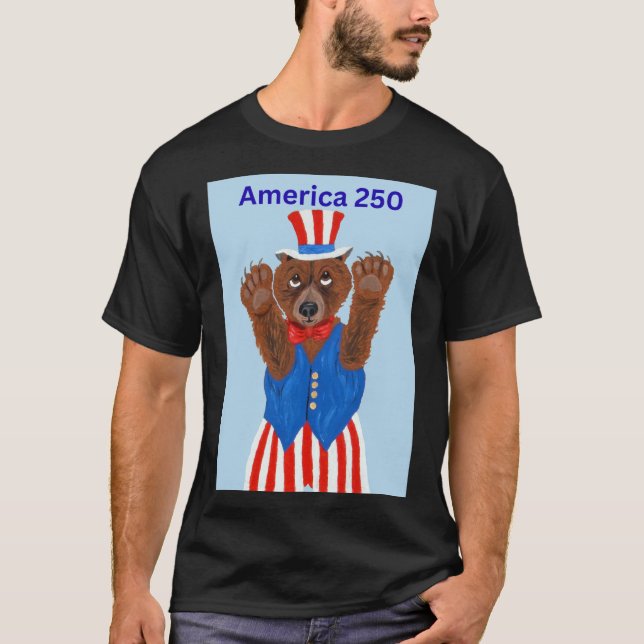 Camiseta  America 250 Uncle Sam Bear  (Frente)
