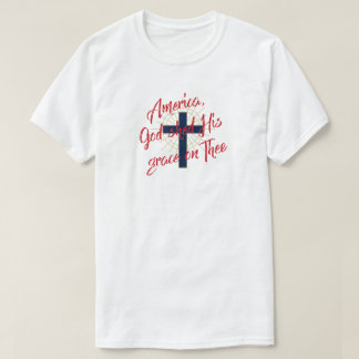 Camiseta America 250 vermelho branco azul dourado