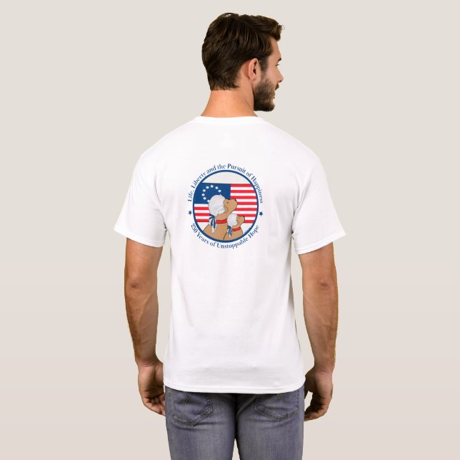 Camiseta America 250 Year Founding Fathers Short Sleeve Men (Parte Traseira Completa)