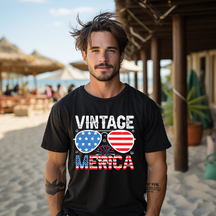 Camiseta América 4 de Julho Bandeira Americana Vintage Retr