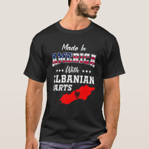 Camiseta América Albanês Partes Albânia Mapa EUA Bandeira A