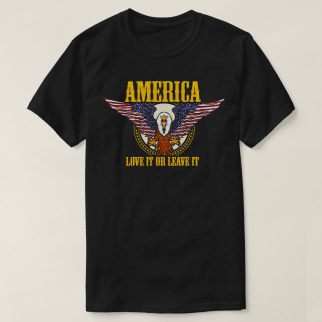 Camiseta América Ama-o ou deixe-o (Frente do Design)