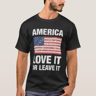 Camiseta América Ame Ou Deixe Com Nossa Bandeira
