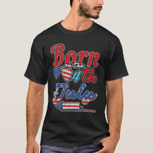 Camiseta América Americana Bandeira Idade do Nascimento Nas