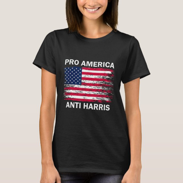 Camiseta América Anti Kamala Flag Kamala Harris Anti Harris (Frente)