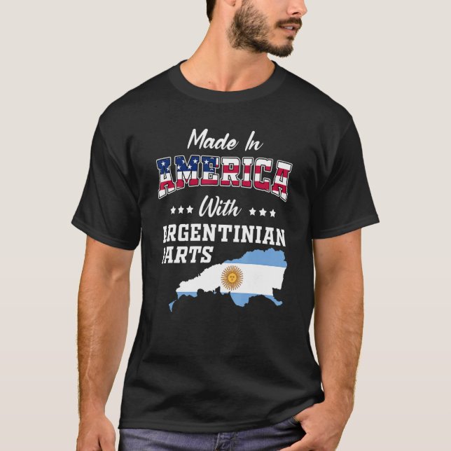 Camiseta América Argentina Mapa EUA Bandeira Ro (Frente)