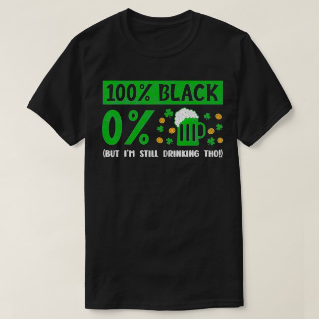 Camiseta América Bebendo Dia de São Patrício Negra 100 (Frente do Design)