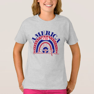 Camiseta América belo arco-íris