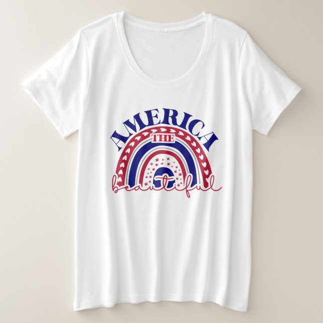 Camiseta América belo arco-íris (Frente do Design)