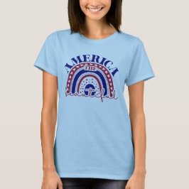 Camiseta América belo arco-íris