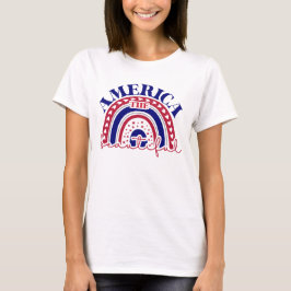 Camiseta América belo arco-íris