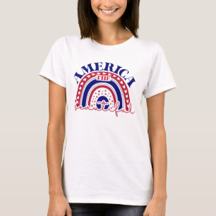 Camiseta América belo arco-íris