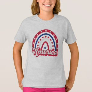 Camiseta América Boho Rainbow 4 de julho de 1776