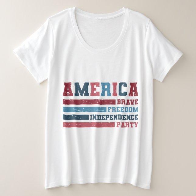 Camiseta America Brave, Freedom, Independence Party  (Frente do Design)