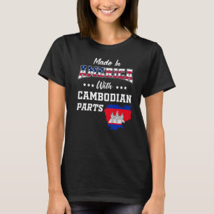 Camiseta América Cambodja Partes Camboja Mapa EUA Bandeira